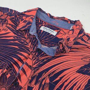 Tommy Bahama Shirt Mens XXL Blue VeraCruz Cay Orange Fronds  Short Sleeve